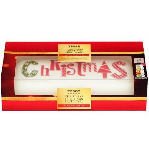 Tesco X Christmas Greetings Fruit Cake Log 4 x