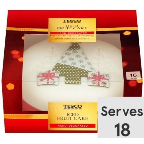 Tesco X Iced Fruit Cake - Tree & Parcels 6 x