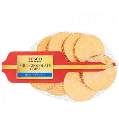 Tesco X Chocolate Coins in Nets - Milk 70 x