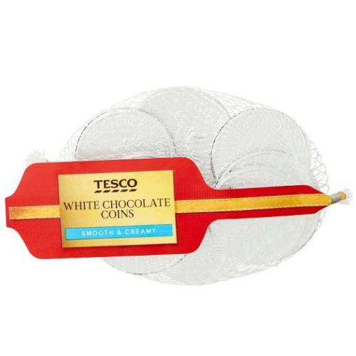 Tesco X Chocolate Coins in Nets - White 70 x
