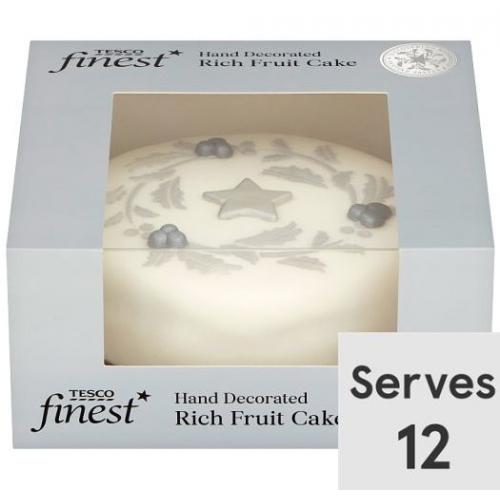 Tesco X Finest Hand Decorated Rich Fruit Cake 4 x