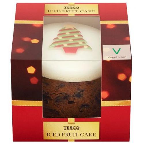 Tesco X Mini Top Iced Fruit Cake - Tree 12 x