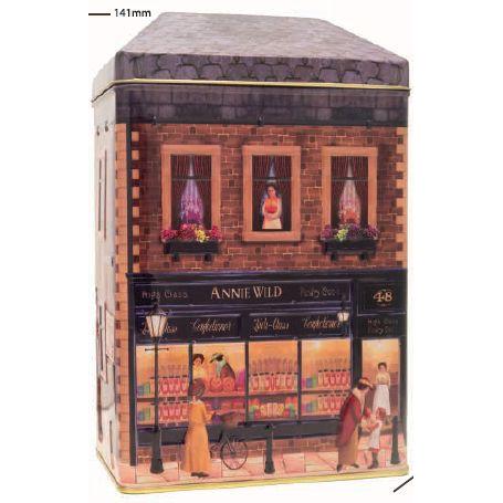 Grandma Wilds Annie Wild Tall Shop Tin - Crumbly Oaties, Stem Ginger and Chocolate Chip and Orange Shortbread