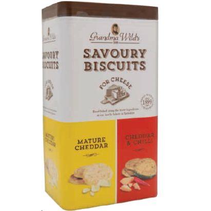 Grandma Wilds Oaty Biscuits for Cheese Tin - Mature Cheddar, Cheddar & Chilli
