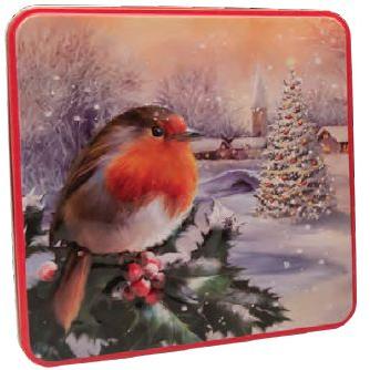 Grandma Wild's Embossed Robin in a Winter Village
