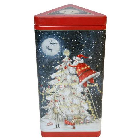 Grandma Wilds Embossed Triangular Santa up a Christmas Tree