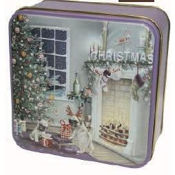 Grandma Wilds Embossed Pugs by the Fire Side