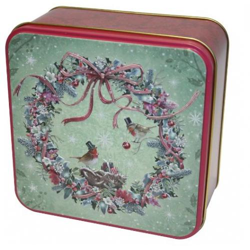 Grandma Wilds Embossed Festive Wreath Tin