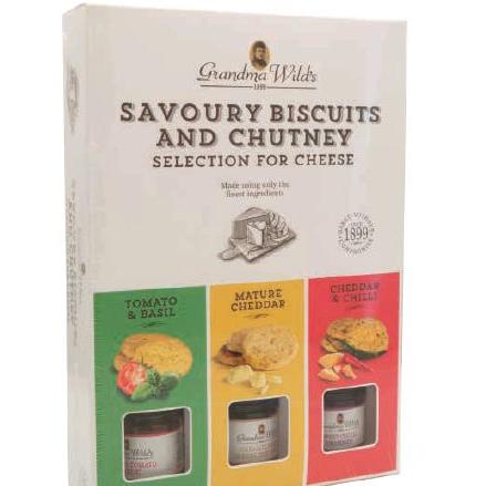 Grandma Wild's Chuntney Box with Biscuits for Cheese