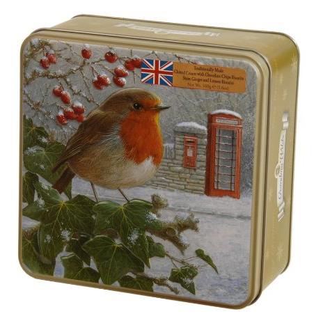 Grandma Wilds Embossed Robin with Telephone & Post Box Tin