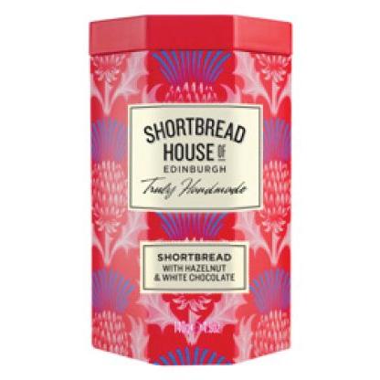 Shortbread House - Short Octagonal Tin - Shortbread with White Chocolate & Hazelnut