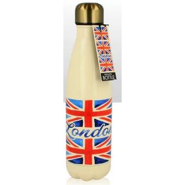 T - Metal Drinks Bottle - London Painted Union Jack 1