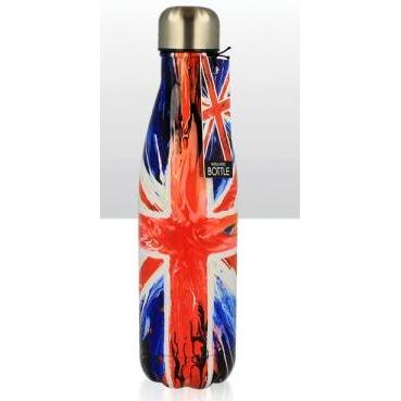 T - Metal Drink Bottles - Spin Painting Union Jack 1