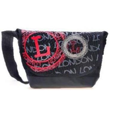 Robin Ruth London Messenger Bag Large Red & Grey 1