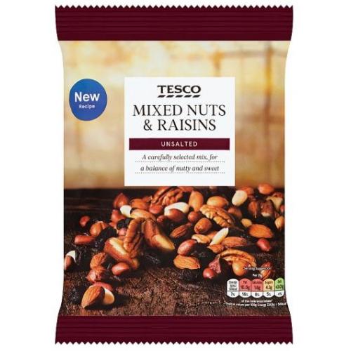 Tesco Unsalted Mixed Nuts & Raisins