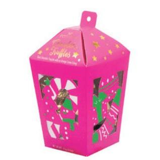 X IB - PP112 - Poshpin Christmas Lantern Dark Chocolate Truffles with an Orange Cream Centre 12 x