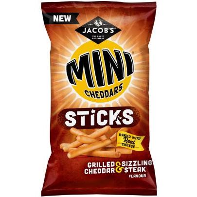 Jacobs Mini Cheddar Sticks Grilled Cheddar & Steak