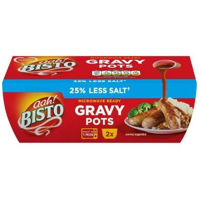 Bisto Microwave Pots 25% less Salt