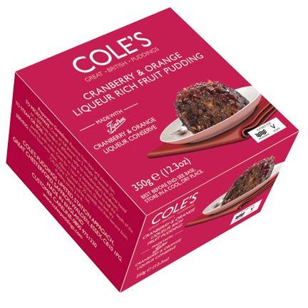 X Coles Boxed Cranberry and Orange Liqueur Rich  Fruit Pudding 6 x  151725