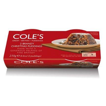 Cole's Brandy Christmas Pudding Twin Pack