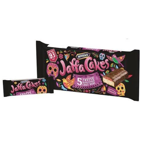 H - McVities Day of the Dead Jaffa Blackcurrant Cake Bars 12 x