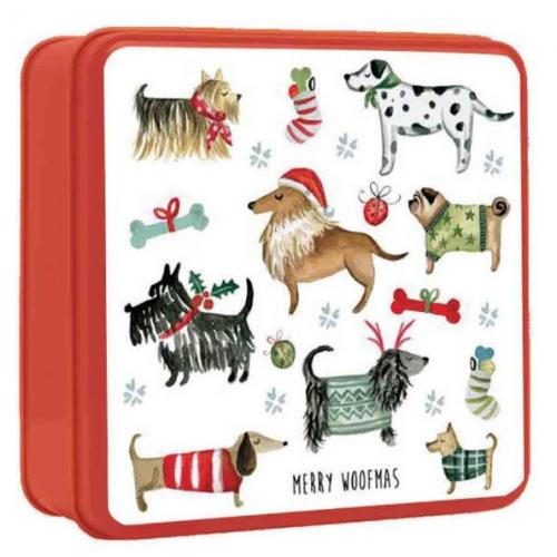 Grandma Wilds Christmas Dogs Party Tin