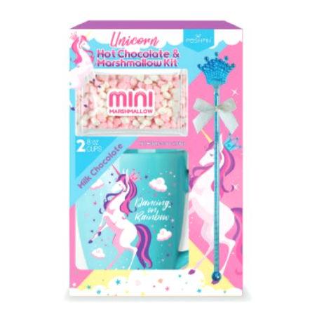 X - Unicorn Hot Chocolate & Marshmallows Ceramic Mug Set 6 x 150g