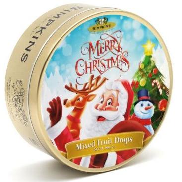 Simpkins Mixed Fruit Santa & Friends Design Tin