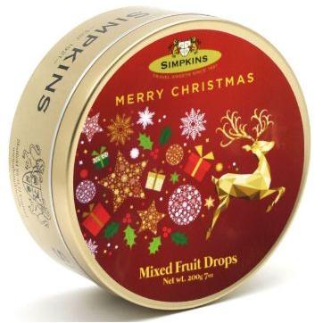 Simpkins Mixed Fruit Reindeer Design Tin