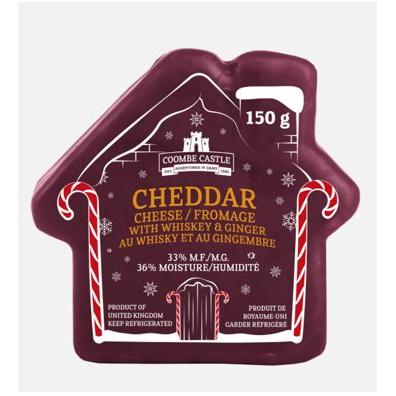 X - Coombe Castle - Waxed House Shaped Cheddar with Ginger & Whisky 12 x