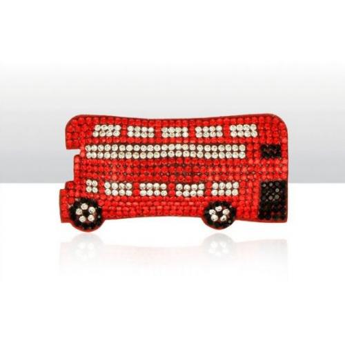 British Themed Diamante Magnet London Bus 12pc