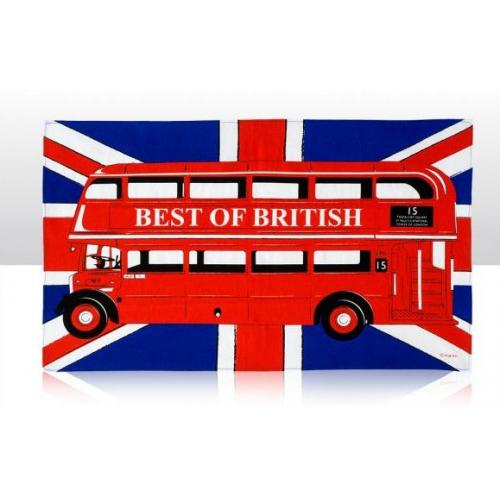 Tea Towel - Red Bus on Union Jack 12pc
