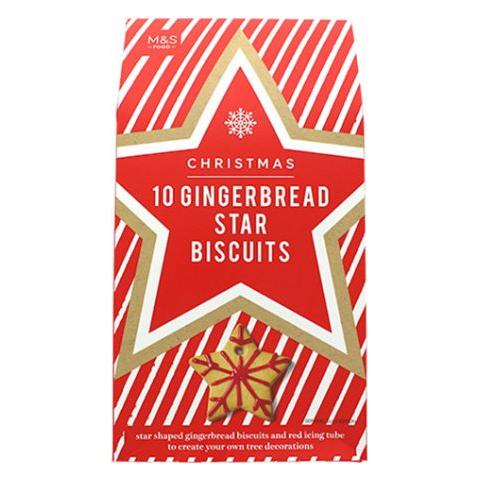M&S 40 Gingerbread Star Biscuits 8 x 199g