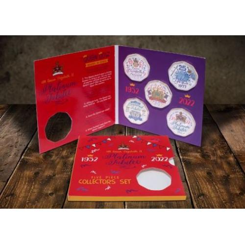 T - Platinum Jubilee Childrens 5pc Coin Set - 10pc