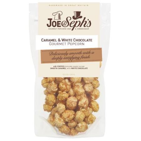 Joe & Sephs Standard Pouch Caramel & White Chocolate Popcorn 16 x