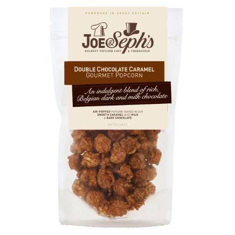 Joe & Sephs Standard Pouch Double Chocolate Caramel Popcorn 16 x