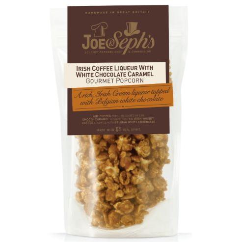 Joe & Sephs Irish Coffee Liqueur with White Choc Caramel Popcorn Standard Pouch