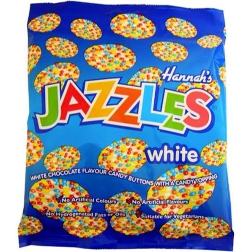 Hannah's White Chocolate Jazzles Bag 12 x 180g