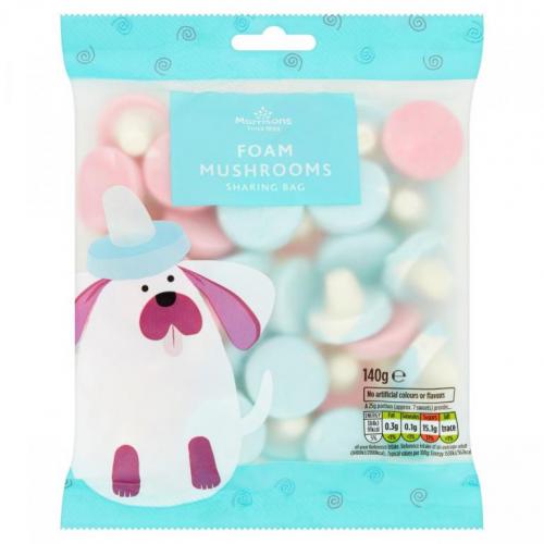 Morrisons Bubble Gum and Raspberry Mushrooms