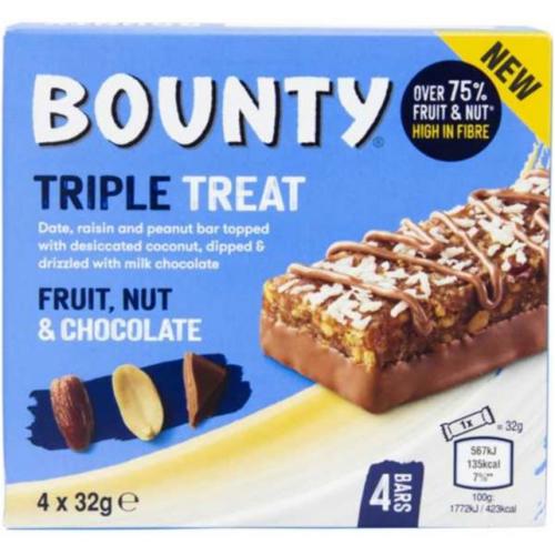 Bounty Triple Treat Fruit Nut & Chocolate Bar