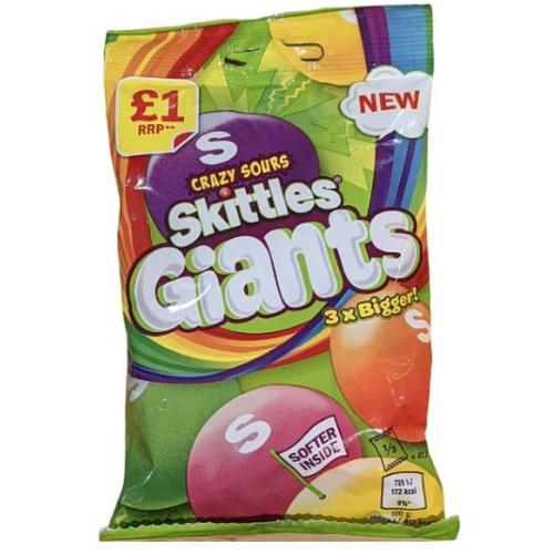 Mars Skittles Giants Crazy Sours Treat Bag