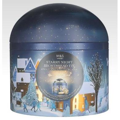 M&S Snowy Night Biscuits Projection Tin