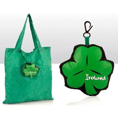 Fold Up Shopping Bags in Shamrock Pouch