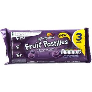 Rowntrees Fruit Pastilles Rolls - BLACKCURRANT 3pk