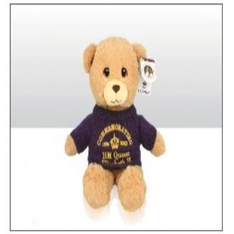 Commemorative Queen 20cm Plush Bear Purple