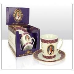 Queen Elizabeth II Commemorative Cup & Saucer 6pc