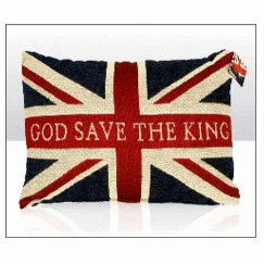 God Save The King Rectangular Chenille Cushion