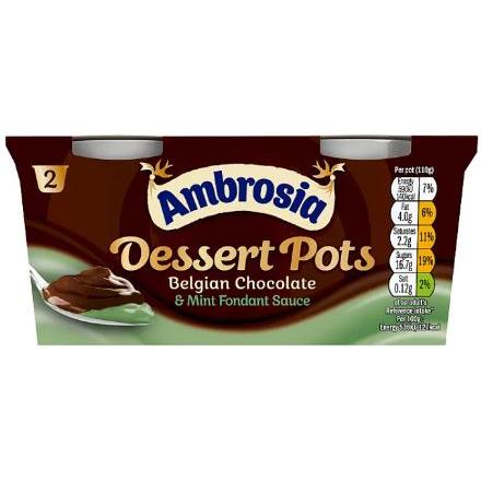 Ambrosia Belgian Chocolate & Mint Fondant Dessert Pots
