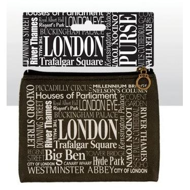 London Words Zip Purses