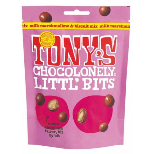 Tony's Chocolonely Littl' Bits Milk Marshmallow & Biscuit Mix Pouch